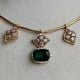 Handmade Brass Metal Jewellery Green Pendant Necklace Set